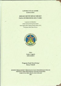 Kreasi motif bunge mbako pada interior ruang tamu: Lap. tugas akhir karya seni