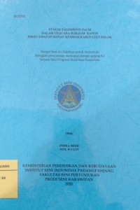 Fungsi talempong pacik dalam upacara baralek kawin di Kecammatan Danau Kembar Kabupaten Solok: skripsi + CD