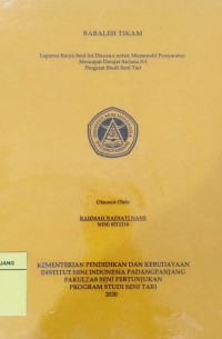 Babaleh tikam: laporan karya seni + CD
