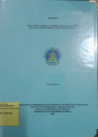 Minat siswa terhadap pembelajaran sulam pipih kelas VIII di SMP Negeri 1 Kabun Provinsi Riau