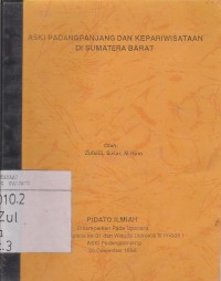 Image of ASKI Padangpanjang dan kepariwisataan di Sumatera Barat: pidato ilmiah