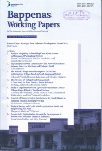 Bappenas working papers: the indonesian journal of development planning