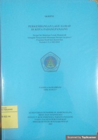 Image of Perkembangan lagu gamad di Kota Padangpanjang: skripsi + CD