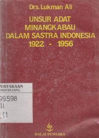 Image of Unsur adat Minangkabau dalam sastra Indonesia 1922-1956