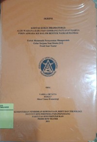 Image of Kertas kerja drama turgi;Alih wahana kaba nan gombang Patuanan karya Pirin Asmara kedalam bentuk naskah randai
