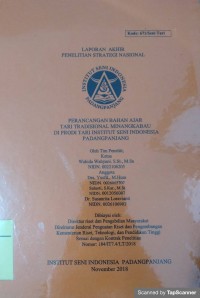 Perancangan bahan ajar tari tradisional Minangkabau di Prodi Tari Institut Seni Indonesia Padangpanjag: laporan akhir penelitian strategi nasional