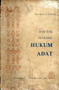 Bab-bab tentang hukum adat