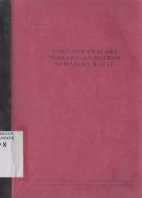 Adat dan upacara perkawinan daerah Sumatera Barat