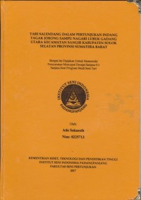 Tari selendang dalam pertunjukan indang tagak Jorong Sampu Nagari Lubuk Gadang Utara Kecamatan Sangir Kabupaten Solok Selatan Provinsi Sumatera Barat: Skripsi
