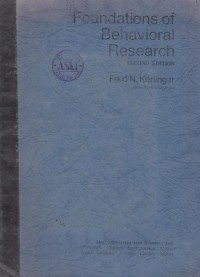 Foundations of behavioral research