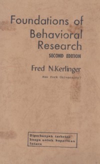 Foundation of behavoral research