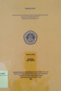 Babaliak: laporan karya seni + CD