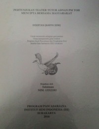 Pertunjukan teater tutur Adnan PM Toh mencipta bersama masyarakat