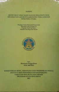 Motif sirat-sirat kain ulos di desa Pintu Bosi kecamatan Laguboti kabupaten Toba Samosir Sumatera Utara
