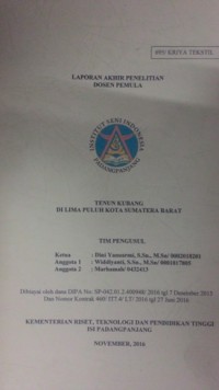Tenun kubang di Lima Puluh kota Sumatera Barat