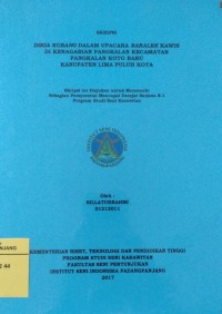 Dikia kubano dalam upacara baralek kawin di Kenagarian Pangkalan Kecamatan Pangkalan Koto Baru Kabupaten Lima Puluh Kota: skripsi