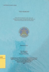 Elo Babuni: laporan karya seni + CD