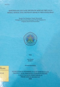 Diseminasi saluang dendang kreasi melalui media sosial dalam masyarakat Minangkabau: skripsi + CD