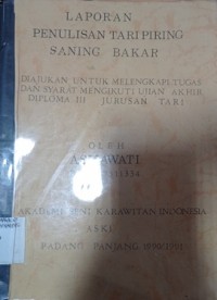 Laporan Penulisan Tari Piring Saning Bakar