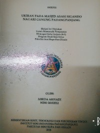 Ukiran pada masjid asasi Sigando Nagari Gunung Padangpanjang: skripsi