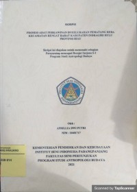Prosesi adat perkawinan di Kelurahan Pematang Reba Kecamatan Rengat Barat Kabupaten Indragiri Hulu Provinsi Riau: skripsi + CD