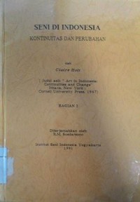 Seni di Indonesia: kontiniutas dan perubahan bag. I